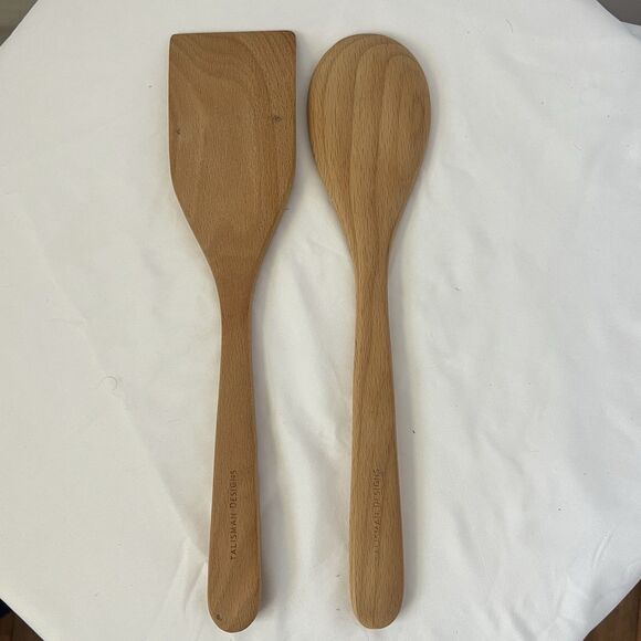 Talisman Designs Engraved Beechwood Kitchen Utensil Lot Spoons Cups Spreaders - Picture 3 of 14